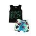Toddler Baby Boy Summer 2 PCS Outfits MaMas Boy Sleeveless Vest Tank Tops+Coconut Print Drawstring Shorts Clothes Set
