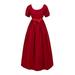 Youmylove Dresses For Girls Toddler Plus Size Big Regency Dresses Ruffled Classical Puff Sleeve Empire Waist Dress Belt Gown