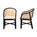 17 Stories Fizaan Fabric Rattan Arm Chair Dining Chair Upholstered/Wicker/Rattan in Black | 34.75 H x 22.4 W x 26.2 D in | Wayfair