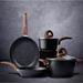 YITAHOME 6 - Piece Non-Stick Cookware Set Non Stick in Black/Brown | Wayfair JZ34401