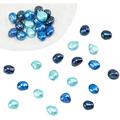 36 Pcs Dyed Natural Cultured Freshwater Pearl Beads 3 Colors 6~10 mm Oval Shape Freshwater Pearl Blue Series Loose