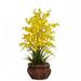 Nearly Natural Dancing Lady Silk Flower Arrangement Yellow 30 in