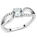 DA004 - High polished (no plating) Stainless Steel Ring with AAA Grade CZ in Clear Size 5