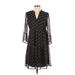 Vero Moda Casual Dress - A-Line V Neck 3/4 sleeves: Black Dresses - Women's Size Small