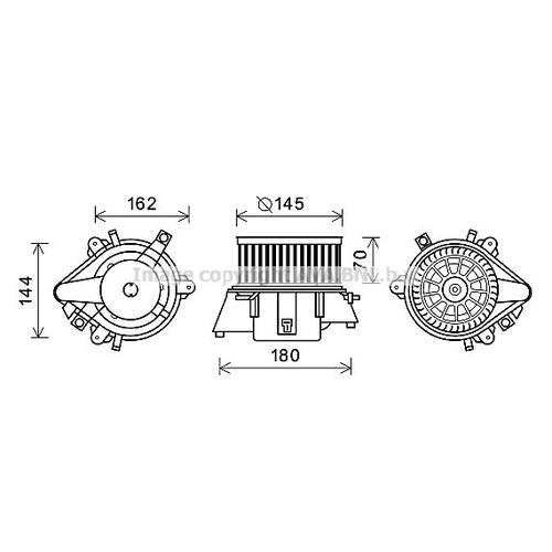 AVA QUALITY COOLING Innenraumgebläse Ø147mm 147mm für FIAT 46770817 71735484 46722956 FT8438