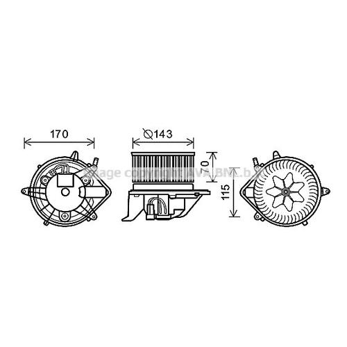 AVA QUALITY COOLING Innenraumgebläse Ø149mm 149mm für MINI 64119266899 64113422646 3422644 BW8458