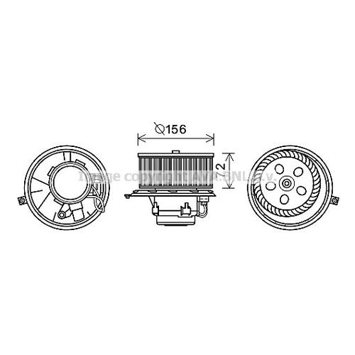 AVA QUALITY COOLING Innenraumgebläse Ø157mm 157mm für RENAULT 7701048752 7701048753 RT8581