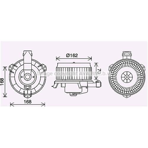 AVA QUALITY COOLING Innenraumgebläse Ø165mm 165mm für LEXUS TOYOTA 8710335040 8710335060 TO8743