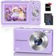Digital Camera, 1080P HD 44MP Kids Digital Camera With 32GB Card, 2.4" LCD Screen Rechargeable Compact Camera with 16X Digital Zoom Camera for Kids, Boys Girls, Adult,Teenagers, Students (Purple)
