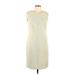 R&M Richards Casual Dress - Sheath Crew Neck Sleeveless: Ivory Print Dresses - Women's Size 12 Petite