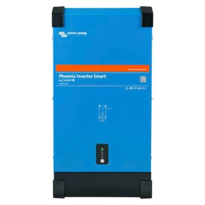 Wechselrichter VICTRON ENERGY "Phoenix 24/3000 Smart", schwarz (blau, schwarz), B:48,5cm H:28,5cm L:15cm, Wandler