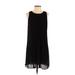 MNG Casual Dress - Shift Crew Neck Sleeveless: Black Print Dresses - Women's Size 4