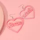 Boucles d'oreilles Barbie roses en acrylique scintillant en forme d'amour bijoux de lettre