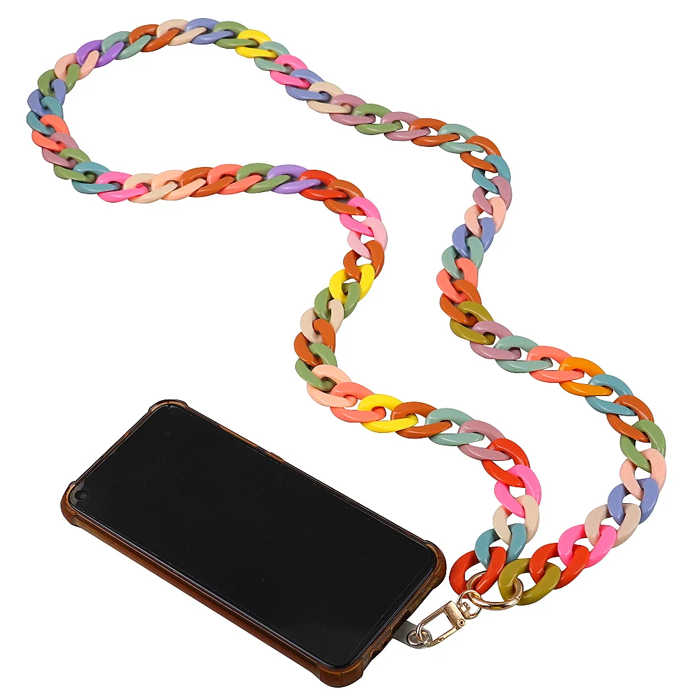 FishSheep 120cm sangle de téléphone acrylique bandoulière lanière chaîne étui corde cordon pour téléphone Portable Portable accrocher accessoires de téléphone Portable