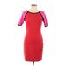 Juicy Couture Casual Dress - Sheath: Red Color Block Dresses - Women's Size 10