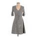 Lauren Conrad Casual Dress - Wrap: Gray Marled Dresses - Women's Size X-Small