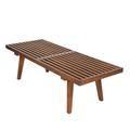 LeisureMod Mid-Century Inwood Platform Bench - 4 Feet - In Light Walnut - NB48LW