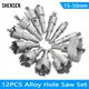 12Pcs15-50mm Alloy Hole Saw Set Carbide Tip TCT Metal Cutter Core Drill Bit Kits for Stainless Steel