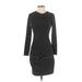 Banana Republic Casual Dress - Sheath Crew Neck 3/4 sleeves: Black Print Dresses - Women's Size X-Small