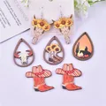 10pcs/pack Mix Style West Cowboy Boots Wooden Charms Pendant Jewelry Making Craft DIY