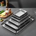 304 Stainless Steel Baking Tray with Pastry Cooling Grid Rack Nonstick Cake Pan Home Deep Oven