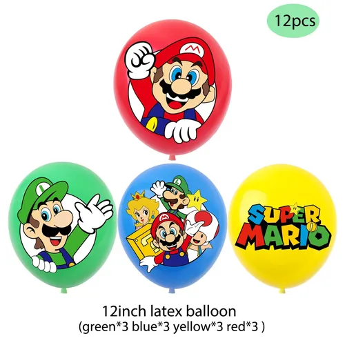 Super Mario Thema Geburtstag Set Ballon Spielzeug Party liefert runde Latex Ballon Kinder Geburtstag