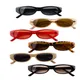 Vintage Rechteck Sonnenbrille Frauen Cat Eye Designer Damen kleinen Rahmen schwarz rot Sonnenbrille