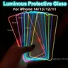 Leuchtendes gehärtetes Glas für iPhone 13 Pro Max Displays chutz folie leuchtendes Schutz glas für