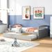 Twin Size Daybed with Pull Out Trundle, Pine Wood Versatile Daybed, No Box Spring Required, Grey