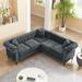 80" Velvet Sofa Couch, Luxury Chesterfield Button Tufted Upholstered Sectional Sofa