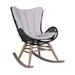 37 Inch Patio Rocking Chair, Dark Eucalyptus Wood - 29L x 37W x 42H, in inches