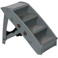 ZENY 4 Steps Pet Stairs Ladder Washable Foldable Steps for Dogs and Cats Dark Grey