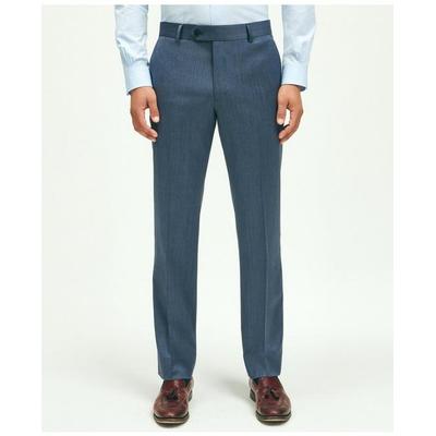 Brooks Brothers Men's Classic Fit Wool Herringbone 1818 Dress Trousers | Navy | Size 38 32