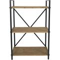 Industrial Small Bookshelf Bookcase Solid Wood 3 Tier Storage Rack Shelf for Small Space Kitchen Bathroom Living Room Office 24.5 L x 13 W x 37 H