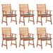 Htovila Patio Dining Chairs 6 pcs with Cushions Solid Acacia Wood