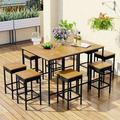 Wicker Bar Set 10Piece Garden Dining Table Outdoor Patio