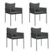vidaXL Patio Chairs with Cushions 2 pcs Black 21.3 x24 x32.7 Poly Rattan