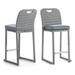 Afuera Living Stainless Steel Gray Outdoor Bar Height Dining Stools Set of 6