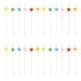 200Pcs Heart Shape Fruit Forks Cocktail Sticks Fruit Sticks Party Supplies