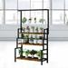 Black 3-Tier Hanging Plant Stand Metal Flower Pot Display Rack Shelf Holder Ladder Planter Shelves Organizer