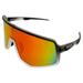 Epoch Eyewear L2 Sports Motorcycle Glasses Sunglasses Wraparound Single-Lens Two-Toned Crystal Black & Clear Frame w/Rainbow Mirror Lens