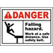 Vinyl Stickers - Bundle - Safety and Warning & Warehouse Signs Stickers - Falling Hazard Use Safety Belt Sign - 10 Pack (3.5 x 5 )