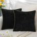 Chenille Soft Throw Pillow Covers 18x18 Set of 2 Farmhouse Velvet Pillow Covers Decorative Square Pillow Covers with Stitched Edge for Couch Sofa Bed