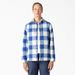 Dickies Women's Flannel Hooded Shirt Jacket - Surf Blue Campside Plaid Size XL (FJ076)