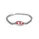 Diesel Herren-Gliederarmband Edelstahl Emaille rot, DX1445040