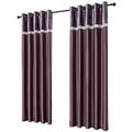 QINUO HOME Crushed Velvet Curtains 72 Inch Drop - Fully Lined Purple Velvet Blackout Curtains for Living Room, Eyelet Top Glam Diamante Faux Silk Band Curtains, 46 x 72 Inch, 2 Panels, Purple