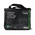 Ascot Premium Modular 4 Seater Cube Set Cover Large - 124 X 124 X 65 H Deep Black