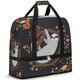 Sloth Flower Tree Funny Foldable Travel Duffel Bag Sloth 47L Weekend Bag with Trolley Sleeve Wet Seperated Shoulder Tote Bag for Sports Gym Travel
