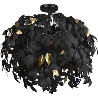 TRIO LEUCHTEN Deckenleuchte "Leavy", schwarz (schwarz matt), Ø 70,0cm H: 73,0cm, Lampen, Deko Deckenlampe Blatt Design s