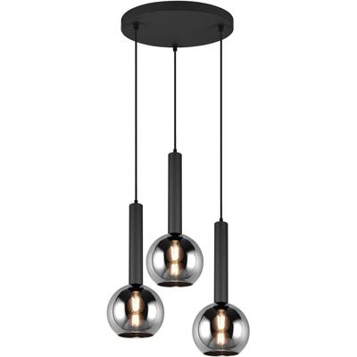 TRIO LEUCHTEN Pendelleuchte "Clayton", schwarz (schwarz matt), Ø 45,0cm H: 150,0cm, Lampen, Hängelampe höhenverstellbar 